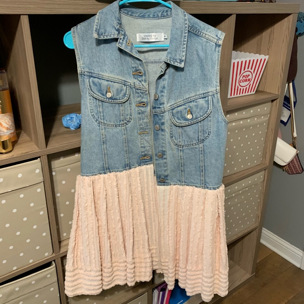 Denim and pink dress coverup